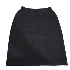JSS Knit Pencil Skirt Womens Medium Black Vtg USA Classic Minimalistic